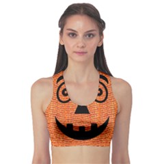 Fabric Halloween Pumpkin Funny Sports Bra by Celenk