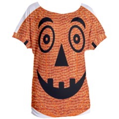 Fabric Halloween Pumpkin Funny Women s Oversized Tee