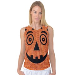 Fabric Halloween Pumpkin Funny Women s Basketball Tank Top by Celenk