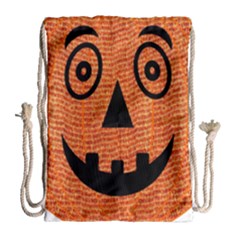 Fabric Halloween Pumpkin Funny Drawstring Bag (large) by Celenk