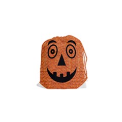 Fabric Halloween Pumpkin Funny Drawstring Pouches (xs)  by Celenk