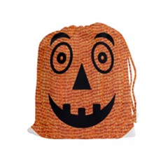 Fabric Halloween Pumpkin Funny Drawstring Pouches (extra Large) by Celenk