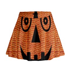 Fabric Halloween Pumpkin Funny Mini Flare Skirt by Celenk