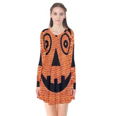 Fabric Halloween Pumpkin Funny Flare Dress by Celenk