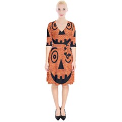 Fabric Halloween Pumpkin Funny Wrap Up Cocktail Dress