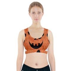 Fabric Halloween Pumpkin Funny Sports Bra With Pocket by Celenk