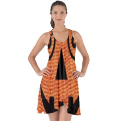 Fabric Halloween Pumpkin Funny Show Some Back Chiffon Dress