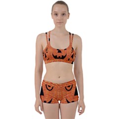 Fabric Halloween Pumpkin Funny Women s Sports Set by Celenk