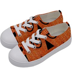 Fabric Halloween Pumpkin Funny Kids  Low Top Canvas Sneakers by Celenk