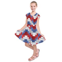 Texture Textile Surface Fabric Kids  Short Sleeve Dress by Celenk