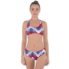 Texture Textile Surface Fabric Criss Cross Bikini Set by Celenk