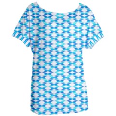 Fabric Geometric Aqua Crescents Women s Oversized Tee