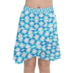 Fabric Geometric Aqua Crescents Chiffon Wrap