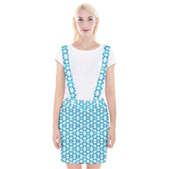 Fabric Geometric Aqua Crescents Braces Suspender Skirt by Celenk