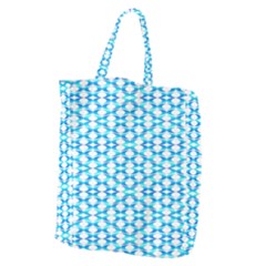 Fabric Geometric Aqua Crescents Giant Grocery Zipper Tote