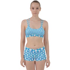 Fabric Geometric Aqua Crescents Women s Sports Set