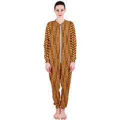 Wood Background Backdrop Plank Onepiece Jumpsuit (ladies)  by Celenk