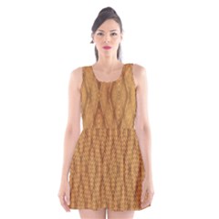 Wood Background Backdrop Plank Scoop Neck Skater Dress by Celenk