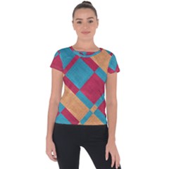 Fabric Textile Cloth Material Short Sleeve Sports Top  by Celenk