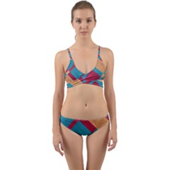 Fabric Textile Cloth Material Wrap Around Bikini Set by Celenk