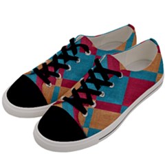 Fabric Textile Cloth Material Men s Low Top Canvas Sneakers by Celenk