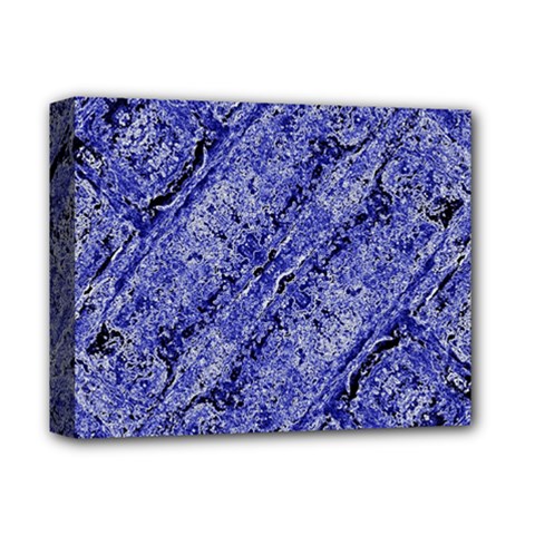 Texture Blue Neon Brick Diagonal Deluxe Canvas 14  X 11  by Celenk