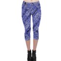 Texture Blue Neon Brick Diagonal Capri Leggings  View1