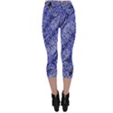 Texture Blue Neon Brick Diagonal Capri Leggings  View2