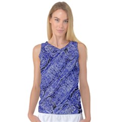 Texture Blue Neon Brick Diagonal Women s Basketball Tank Top by Celenk