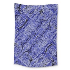 Texture Blue Neon Brick Diagonal Large Tapestry by Celenk