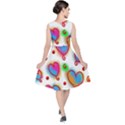 Love Hearts Shapes Doodle Art V-Neck Midi Sleeveless Dress  View2