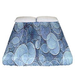 Bubbles Texture Blue Shades Fitted Sheet (queen Size) by Celenk