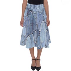 Bubbles Texture Blue Shades Perfect Length Midi Skirt