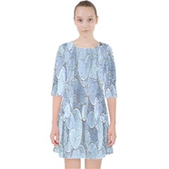 Bubbles Texture Blue Shades Pocket Dress