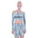 Bubbles Texture Blue Shades Off Shoulder Top with Mini Skirt Set View1