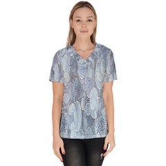 Bubbles Texture Blue Shades Scrub Top