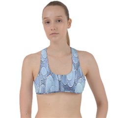 Bubbles Texture Blue Shades Criss Cross Racerback Sports Bra