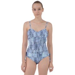 Bubbles Texture Blue Shades Sweetheart Tankini Set by Celenk