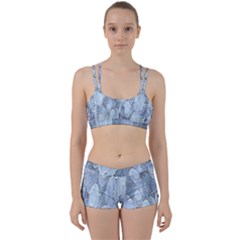 Bubbles Texture Blue Shades Women s Sports Set