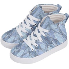 Bubbles Texture Blue Shades Kid s Hi-top Skate Sneakers