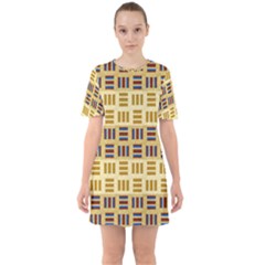 Textile Texture Fabric Material Sixties Short Sleeve Mini Dress