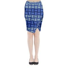 Textiles Texture Structure Grid Midi Wrap Pencil Skirt by Celenk