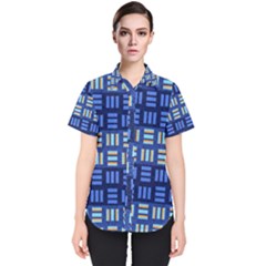 Textiles Texture Structure Grid Women s Short Sleeve Shirt