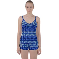 Textiles Texture Structure Grid Tie Front Two Piece Tankini