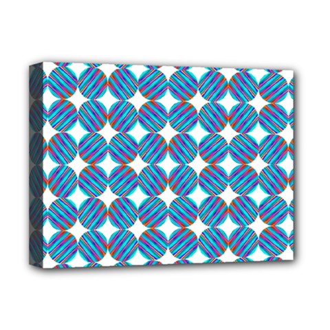 Geometric Dots Pattern Rainbow Deluxe Canvas 16  x 12  