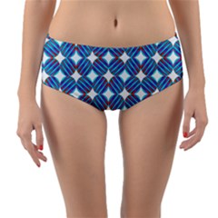 Geometric Dots Pattern Rainbow Reversible Mid-waist Bikini Bottoms