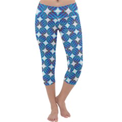 Geometric Dots Pattern Rainbow Capri Yoga Leggings