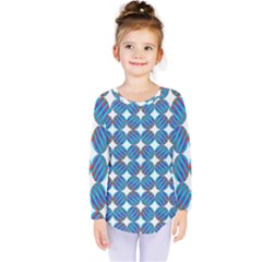 Geometric Dots Pattern Rainbow Kids  Long Sleeve Tee