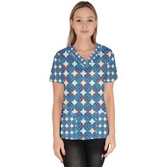 Geometric Dots Pattern Rainbow Scrub Top