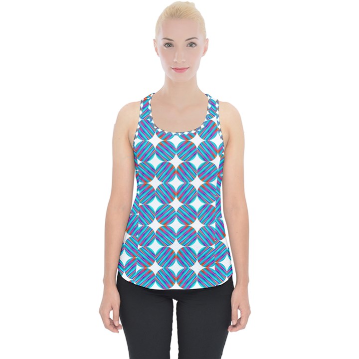 Geometric Dots Pattern Rainbow Piece Up Tank Top